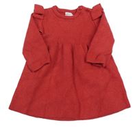 Červené svetrové šaty s volánky F&F