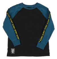 Černo-petrolejové triko Next