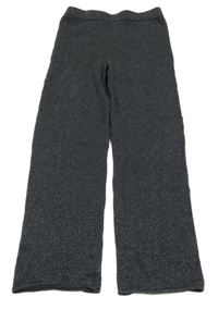 Antracitové trblietavé pletené nohavice H&M