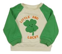 Krémovo-zelená mikina s čtyřlístkem Primark