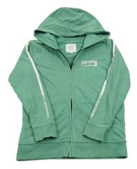 Zelená prepínaci mikina s nápisom a kapucňou