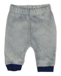 Bílo-tmavomodré chlupaté tepláky Ergee