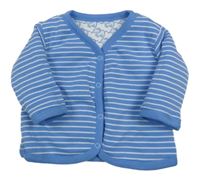 Modro-biela pruhovaná zateplená prepínaci obojstranná mikina Jojo Maman Bébé