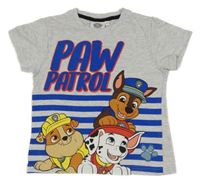 Šedo-modré tričko s Paw Patrol a pruhy Nickelodeon