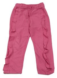 Fuchsiové melírované tepláky s volánikmi Topolino