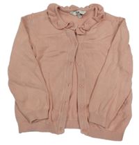 Růžový propínací svetr s límečkem C&A