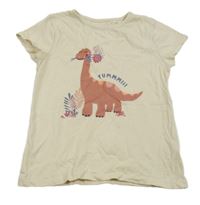 Béžové tričko s dinosaurom Topolino