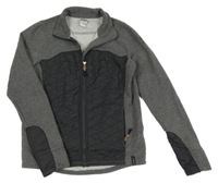 Tmavošedo-černá teplákovo/šusťáková propínací mikina Decathlon