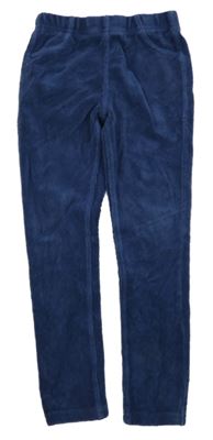 Tmavomodré žebrované sametové tregíny M&S