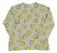 Sivé melírované tričko s avokády H&M