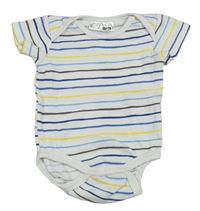 Bielo-modro-žlté pruhované body Ergee