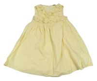 Svetložlté šaty s 3D kvítky Pep&Co