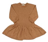 Hnedé úpletové trblietavé šaty H&M