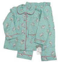 Světlemodré flanelové pyžamo s jednorožci Primark