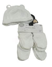 Nové - 5 set - 4x bílé bavlněné rukavice + čepice F&F