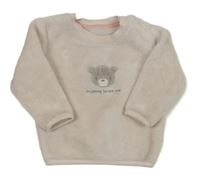 Svetloružová plyšová mikina s medvěďom Nutmeg