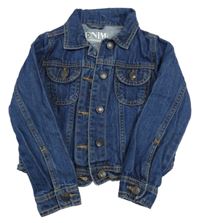 Tmavomodrá crop rifľová bunda avenu