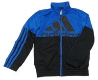 Modro-černá sportovní propínací mikina s logem Adidas
