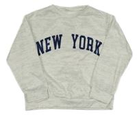 Sivo-biela melírovaná mikina s nápisom shein