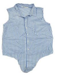 Bílo-modrá pruhovaná halenka s límečkem H&M