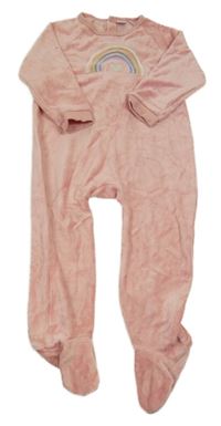 Ružový zamatový overal s dúhou