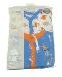 Nové - 2x overal - modrý s obrázkem + bílý se zvířátky George