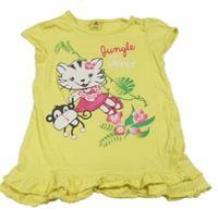 Žlté šaty s mačkou a opicou Kiki&Koko