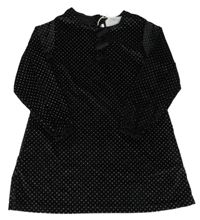 Čierne vzorované zamatové šaty Zara