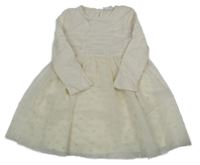 Smotanové úpletové šaty s tylovou sukní Primark