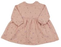 Ružové teplákové šaty s kvítky F&F