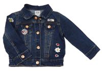 Tmavomodrá rifľová bunda s nášivkami a vreckami Denim Co.