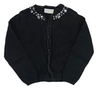 Čierny prepínaci sveter s kamienkami Matalan