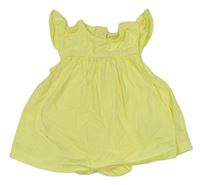 Žlté bavlnené šaty s madeirou a všitým body Mothercare