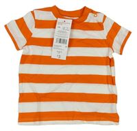 Oranžovo-biele pruhované tričko F&F