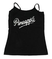 Čierny top s nápisom Pineapple