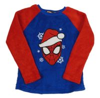 Tmavomodro-červené plyšové triko se Spidermanem Marvel