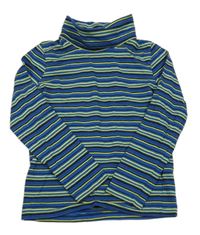 Tmavomodro-sivo-neónově zeleno-čierny pruhovaný rolák Lupilu