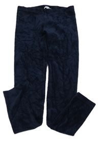 Tmavomodré žebrované sametové legíny Bluezoo