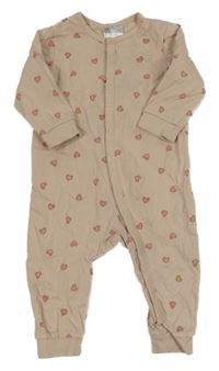 Starorůžový overal se srdíčky H&M