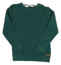 Tmavozelený rebrovaný sveter H&M