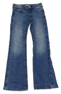 Tmavomodré flare rifle s křížky Ginatricot 