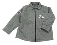 Šedo-černá vzorovaná propínací mikina s písmeny Next