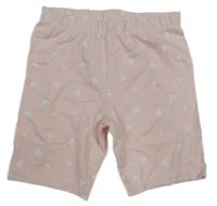 Svetloružové elastické kraťasy so srdiečkami Topolino