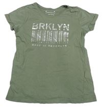 Khaki tričko s nápisom Primark