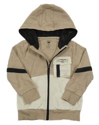 Hnedo-béžovo-čierna prepínaci mikina s kapucňou F&F