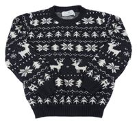 Čierno-biely sveter s norským vzorom H&M