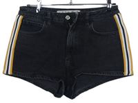 Dámske čierne rifľové kraťasy s pruhmi Denim