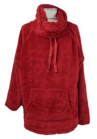 Dámska červená chlpatá mikina s komínovým golierom F&F