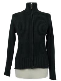 Dámsky tmavosivý rebrovaný prepínaci sveter so stojačikom Gin Tonic