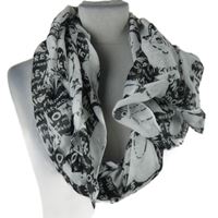 Dámská černo-šedá vzorovaná šála s Mickeym